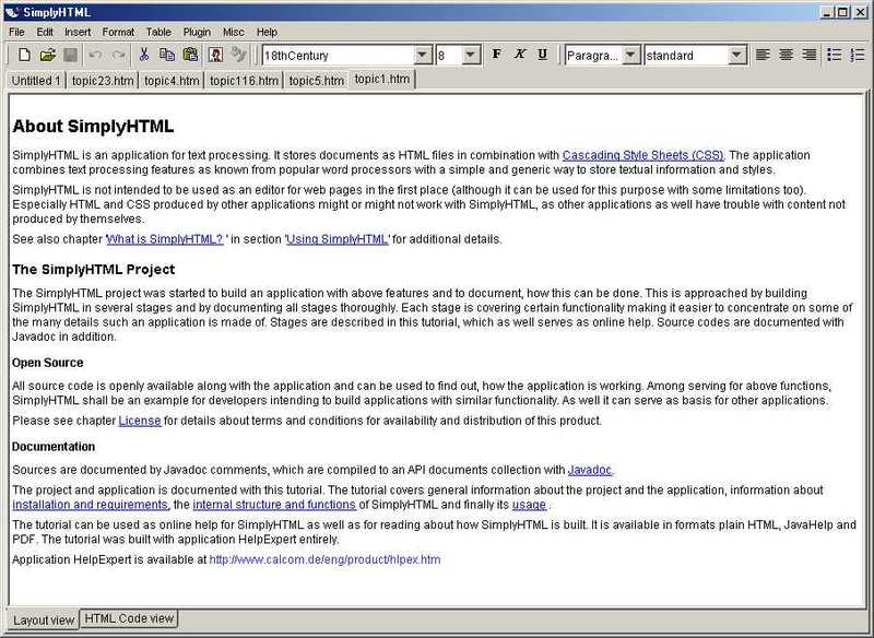 SimplyHTML Screenshot